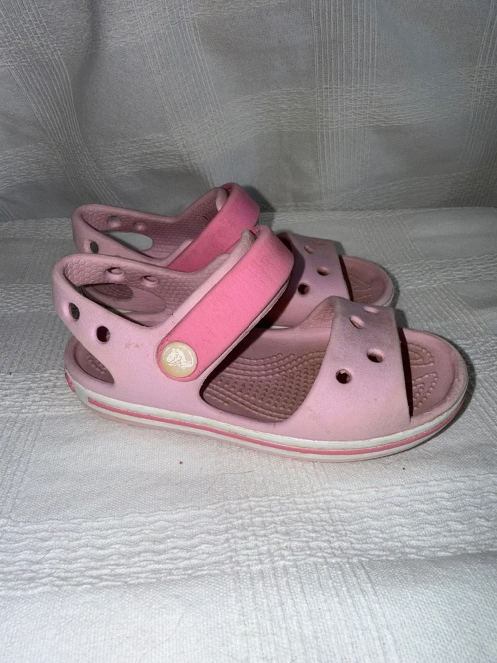 CROCS Kids Pink Dual-Strap Sandals size C7
